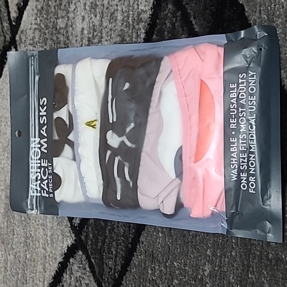 FASHION ANIMAL FACE MASKS 5-PIECE SET - Picture 9 of 9